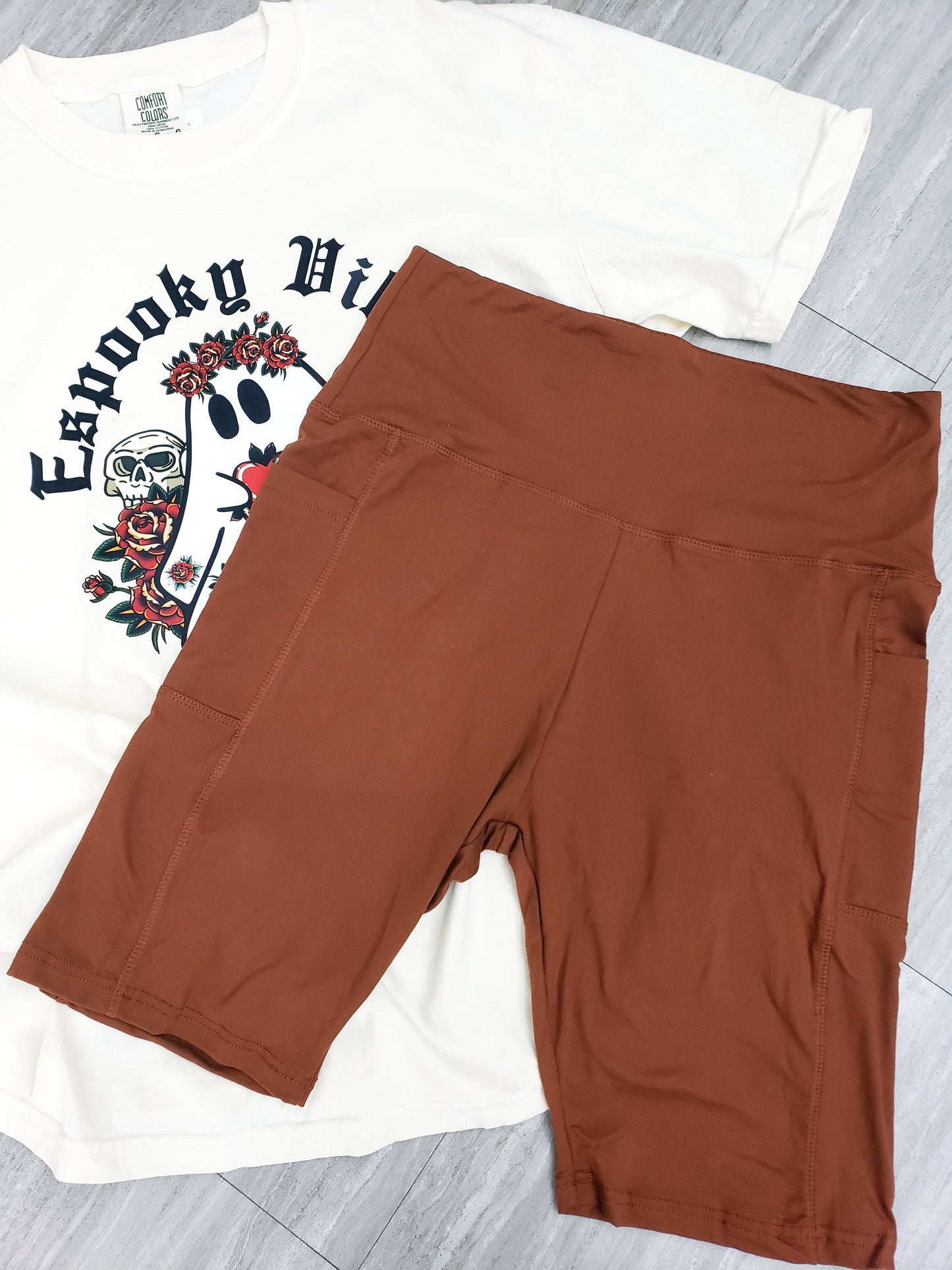 RUST COMFY BIKER SHORTS