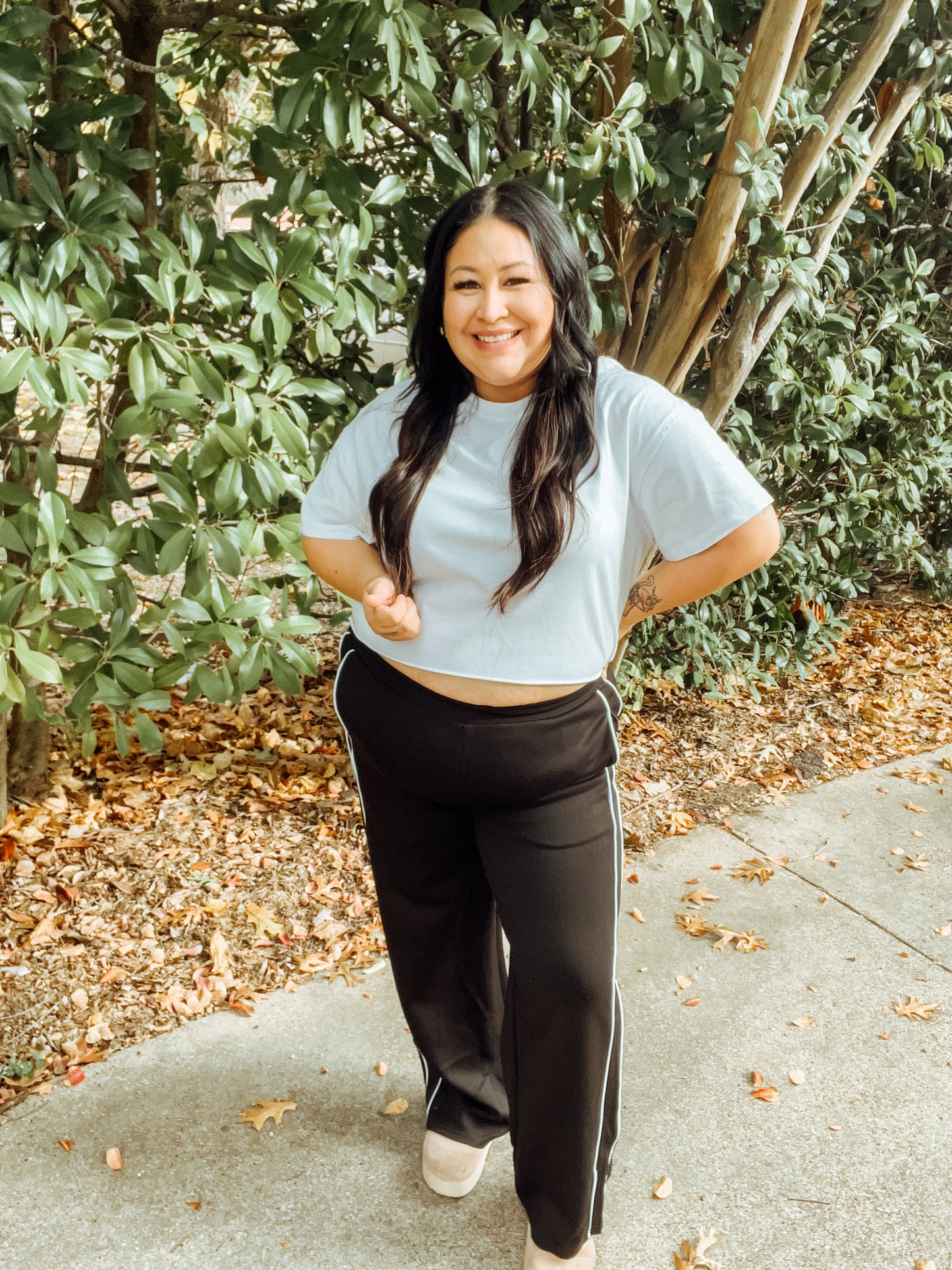 WIDE LEG BLACK PANTS