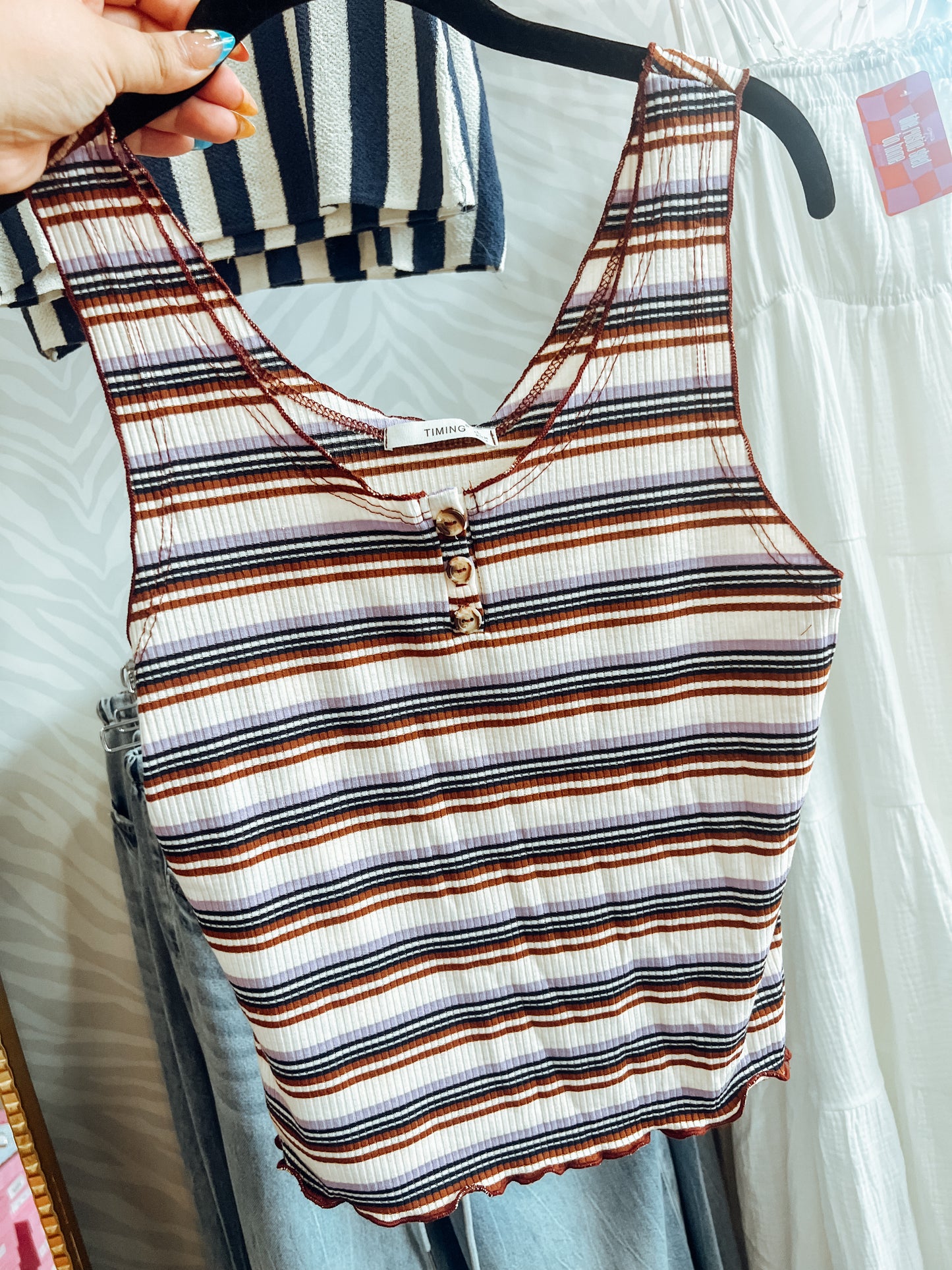 MOCHA SUMMER STRIPED TANK