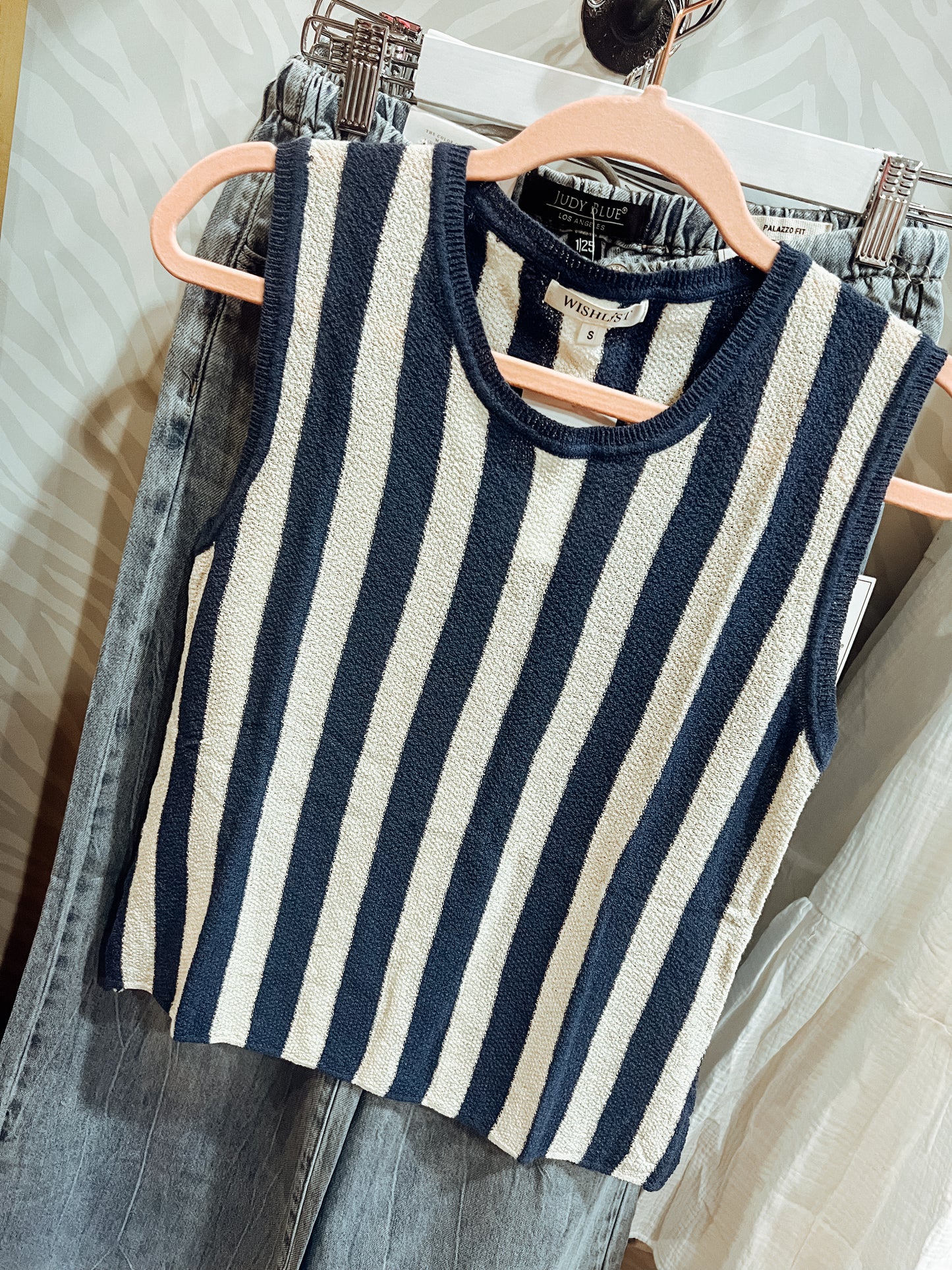 NAVY WHITE STRIPED TANK