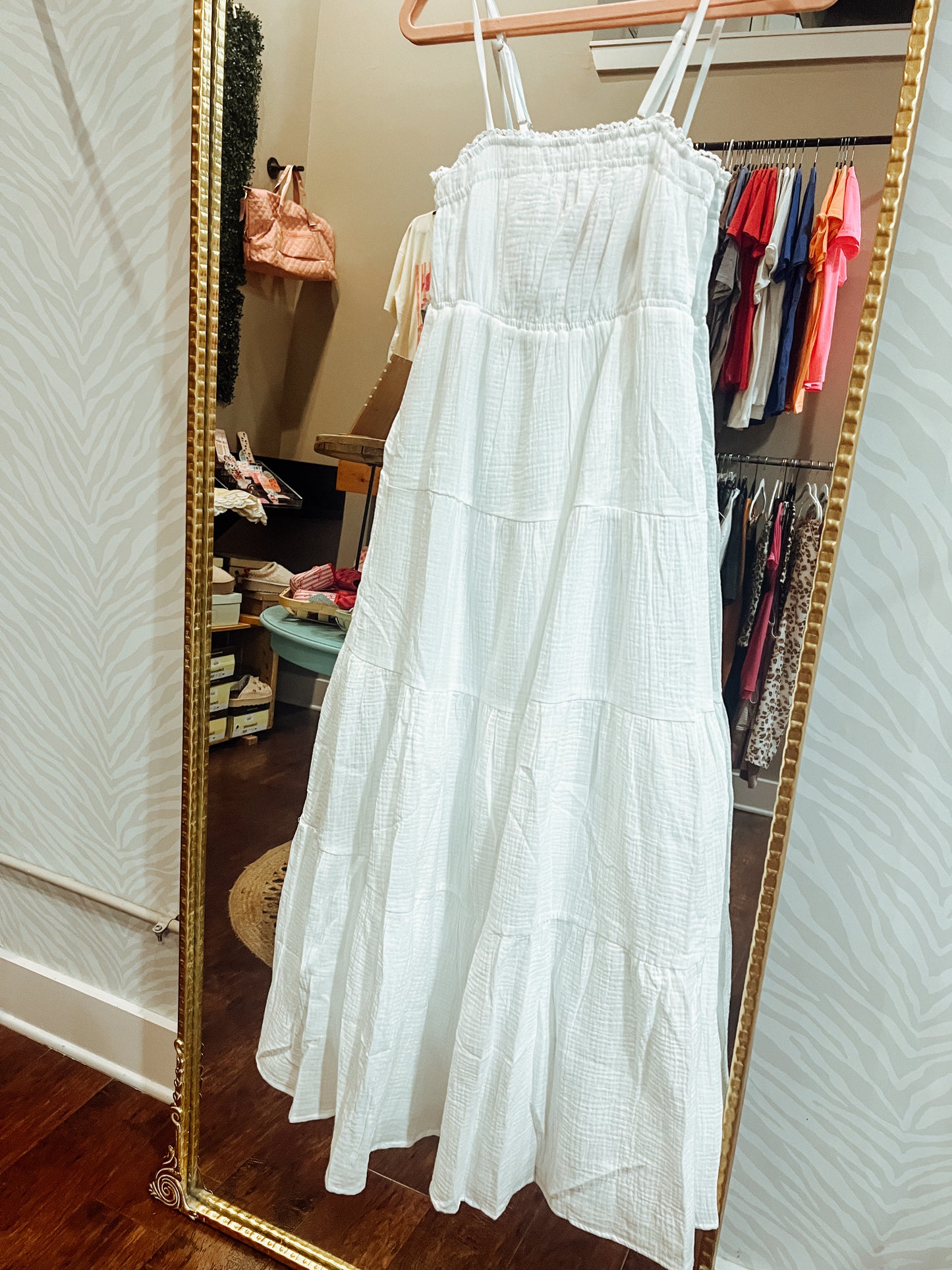 IVORY SMOCKED MAXI