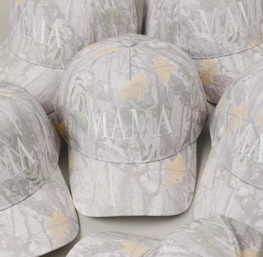 WHITE CAMO MAMA HAT