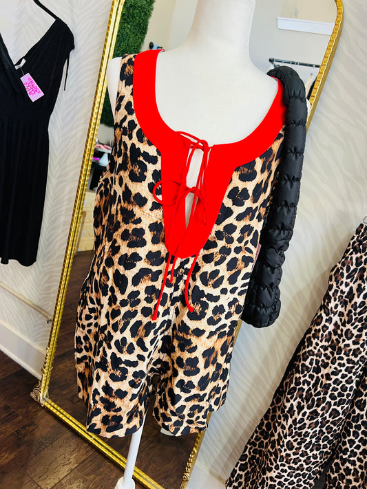 LEO & RED TRIM ROMPER