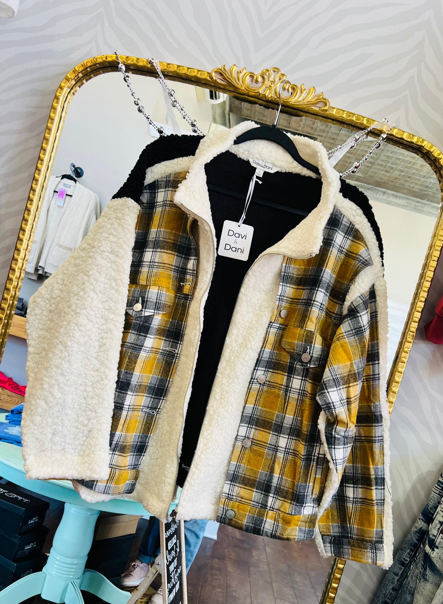 RILEY PLAID & SHERPA JACKET