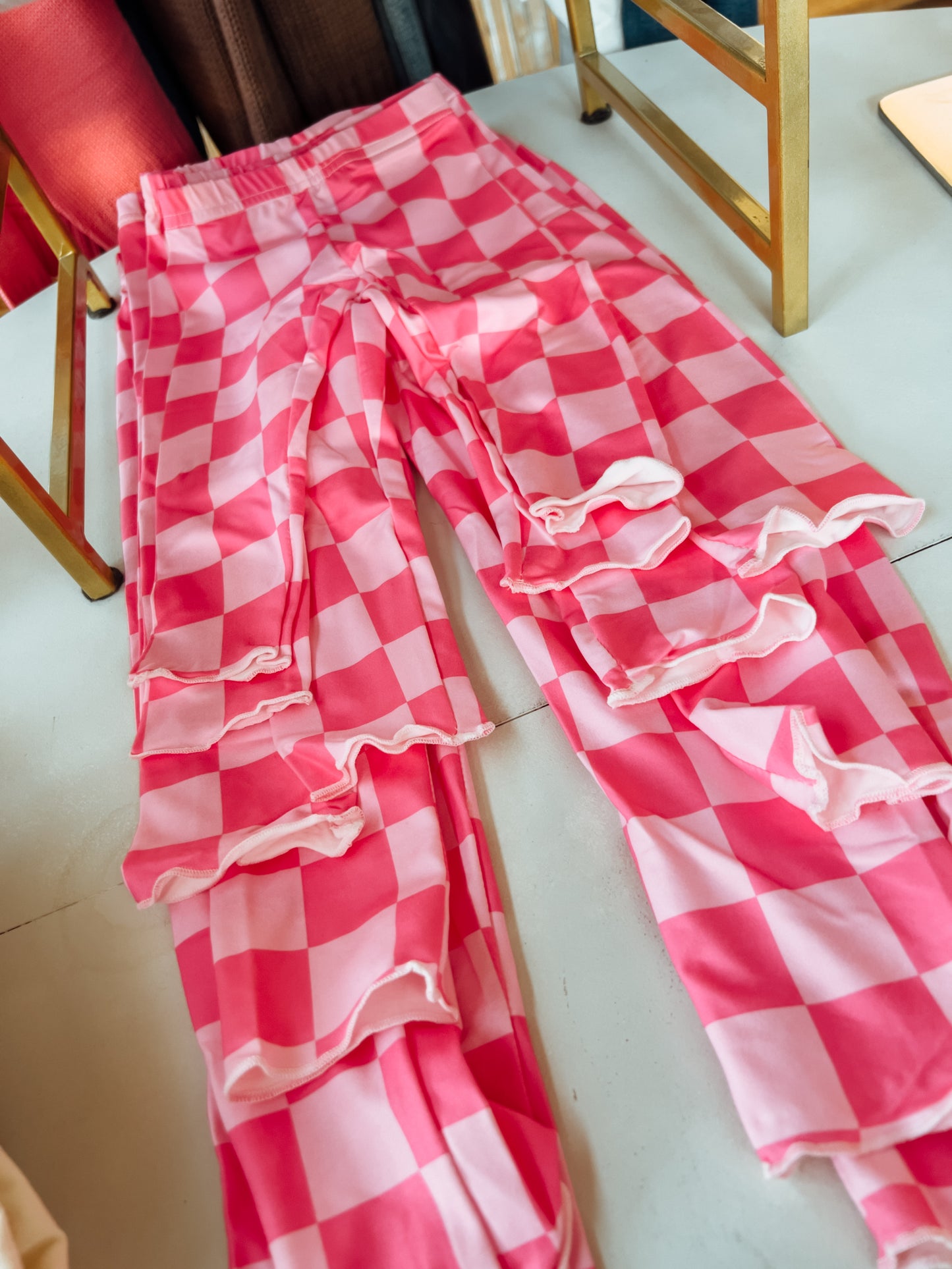 PINK CHECKERED BOTTOMS