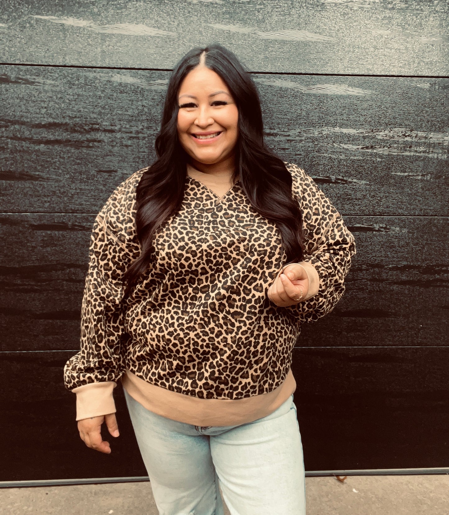 LEOPARD KNIT CASUAL TOP