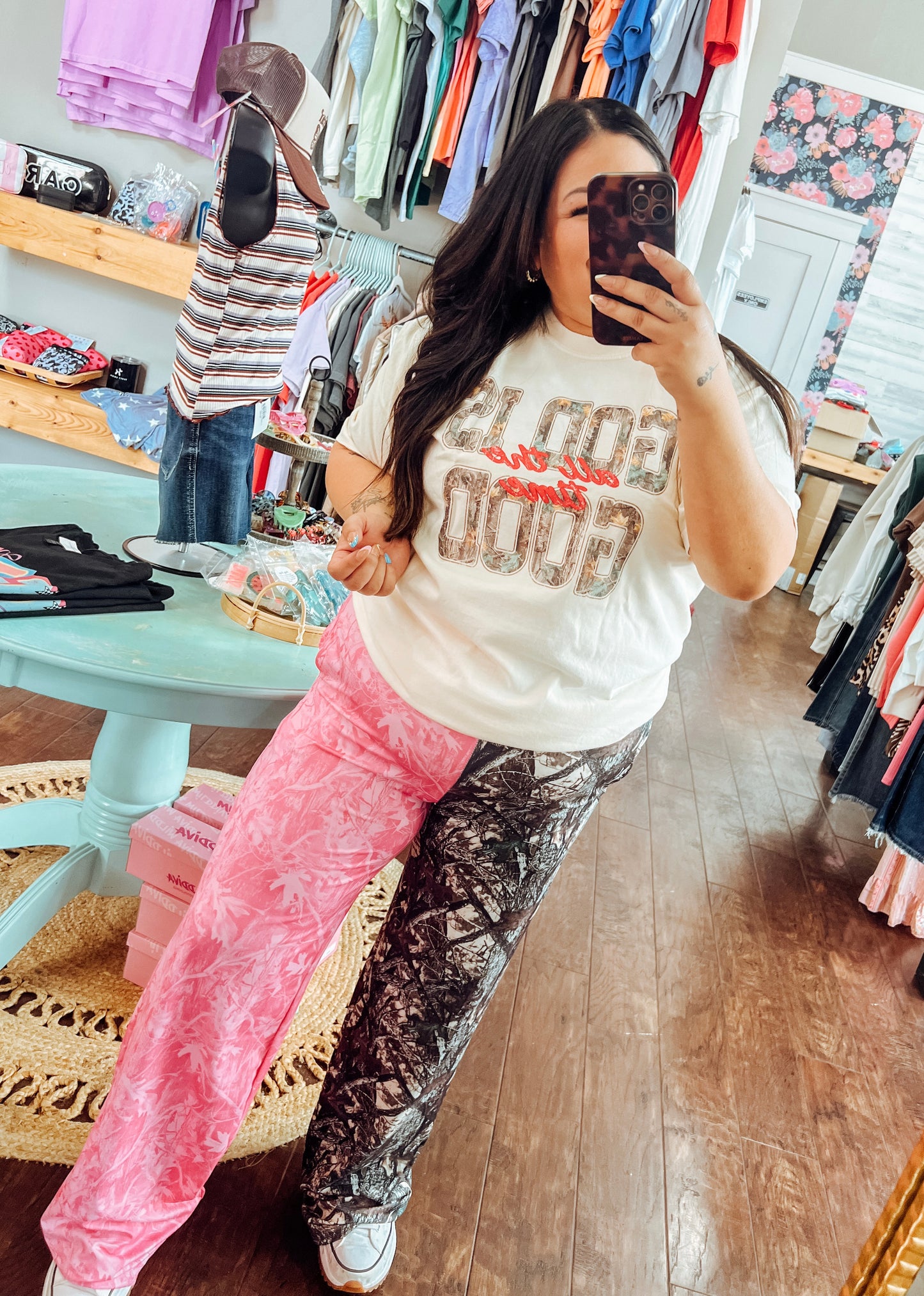 PINK & CAMO SPLIT PANTS