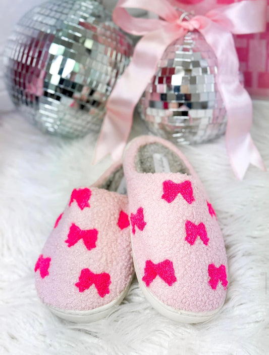 PINK BOW SLIPPERS