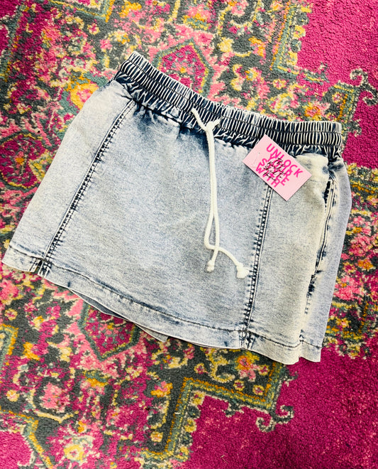 HW POCKET DENIM SKORT