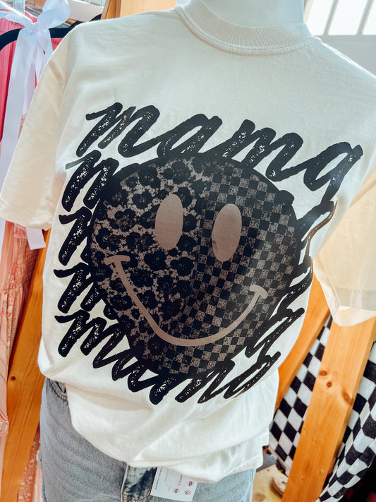 BLACK LEO/CHECK MAMA TEE