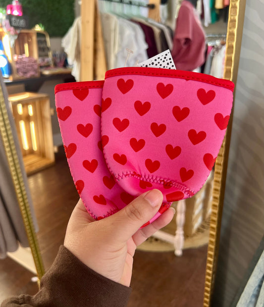 RED & PINK HEART KOOZIE
