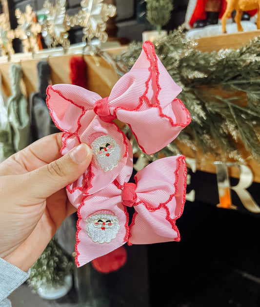 PINK SANTA BOW