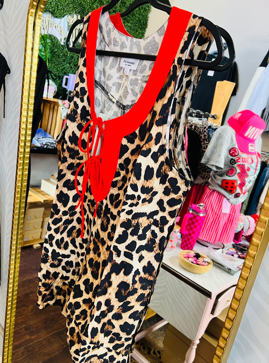 LEO & RED TRIM ROMPER