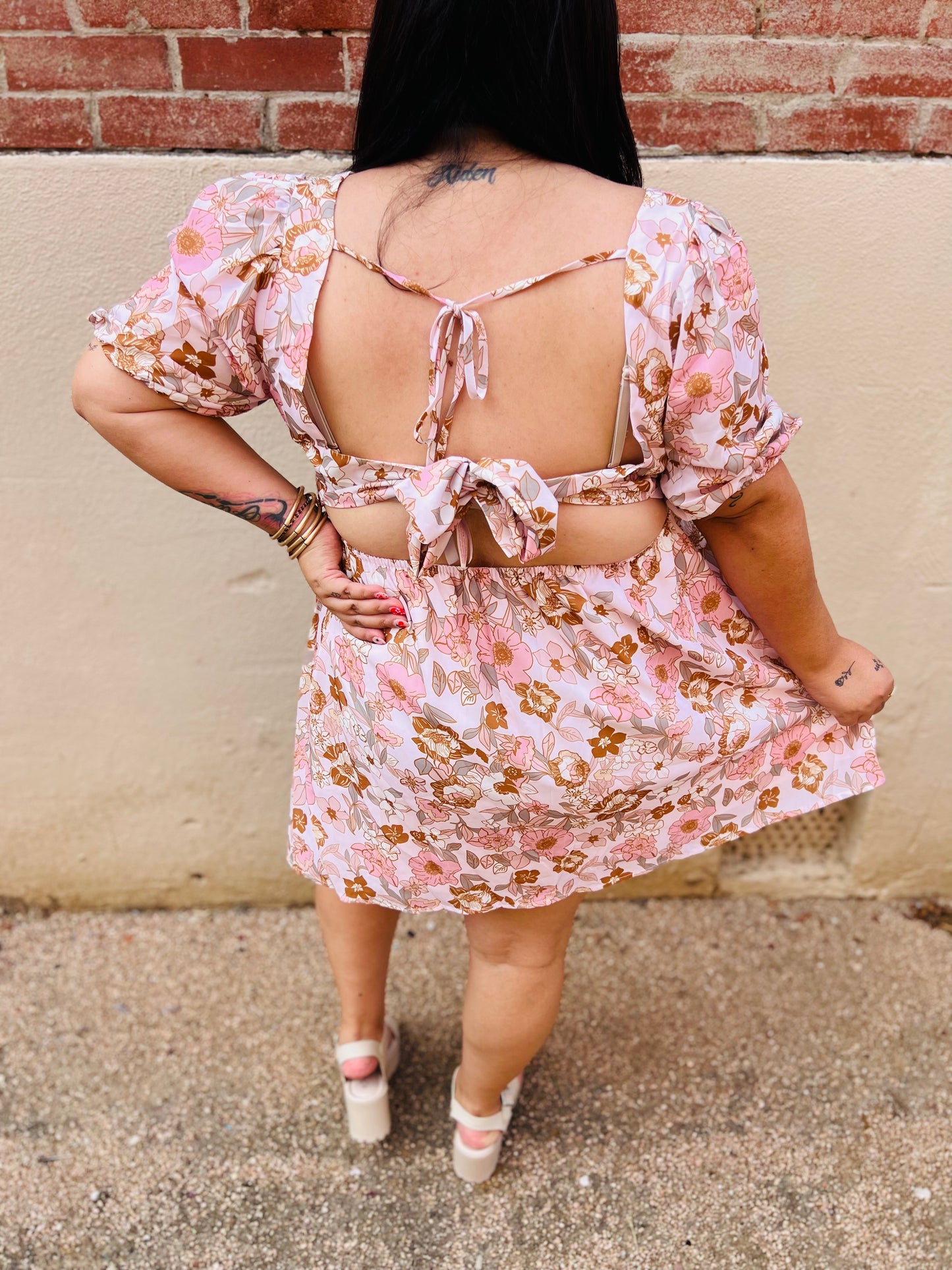 FLORAL KNOT BACKLESS MINI