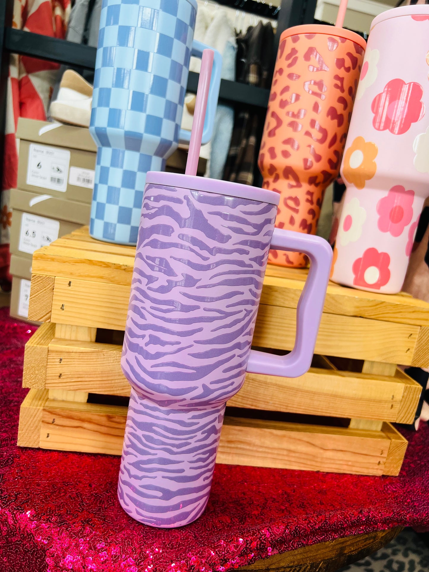 PURPLE ZEBRA TUMBLER