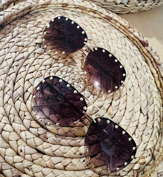 STUDDED AVIATOR SUNNIES
