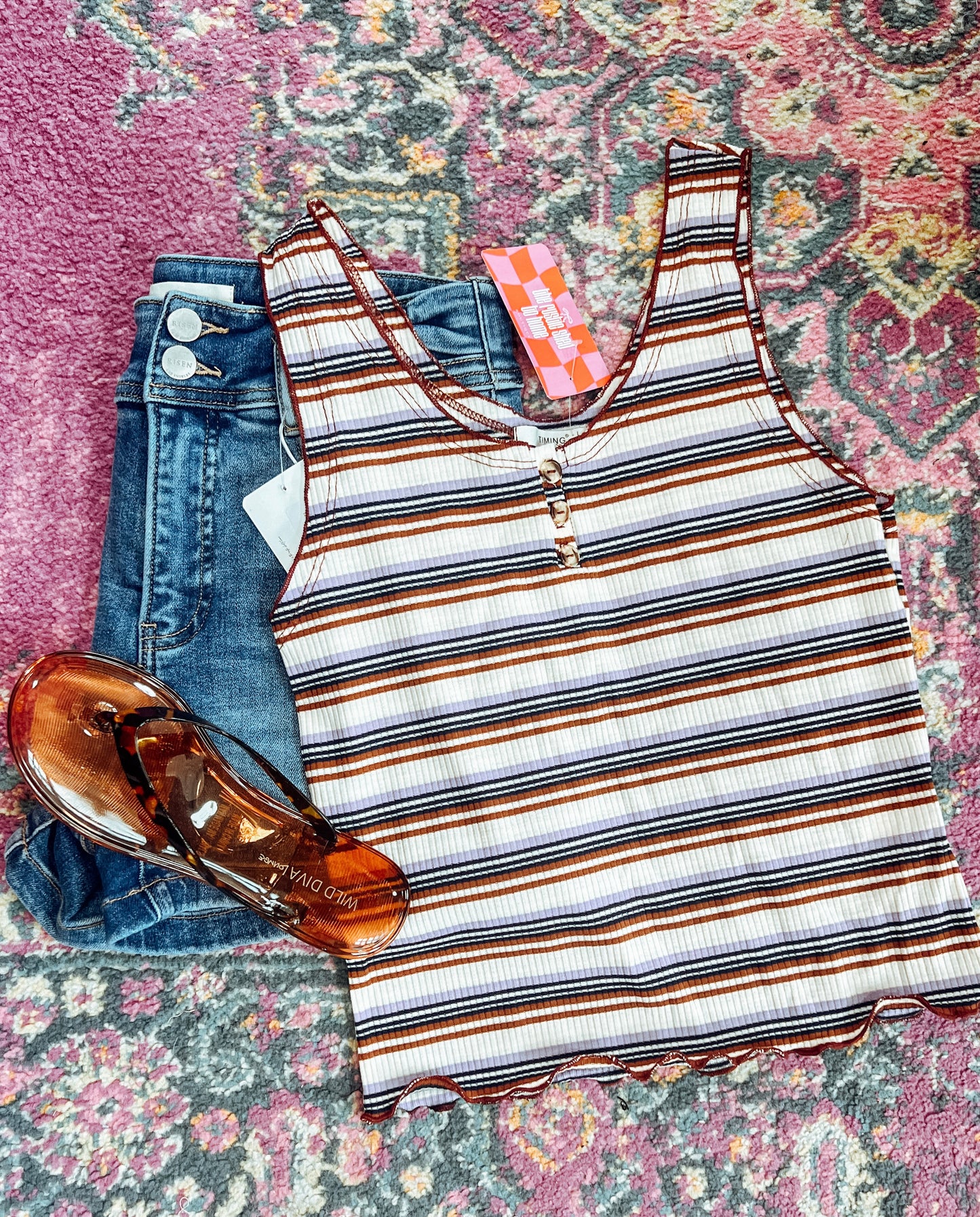 MOCHA SUMMER STRIPED TANK