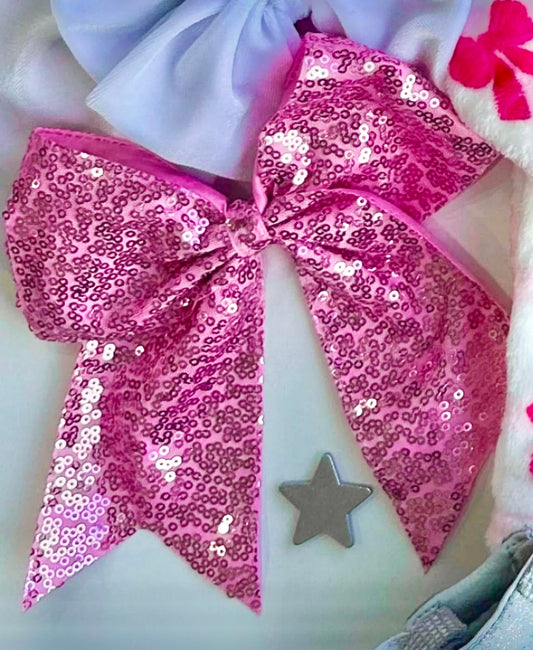 PINK SEQUIN BOW