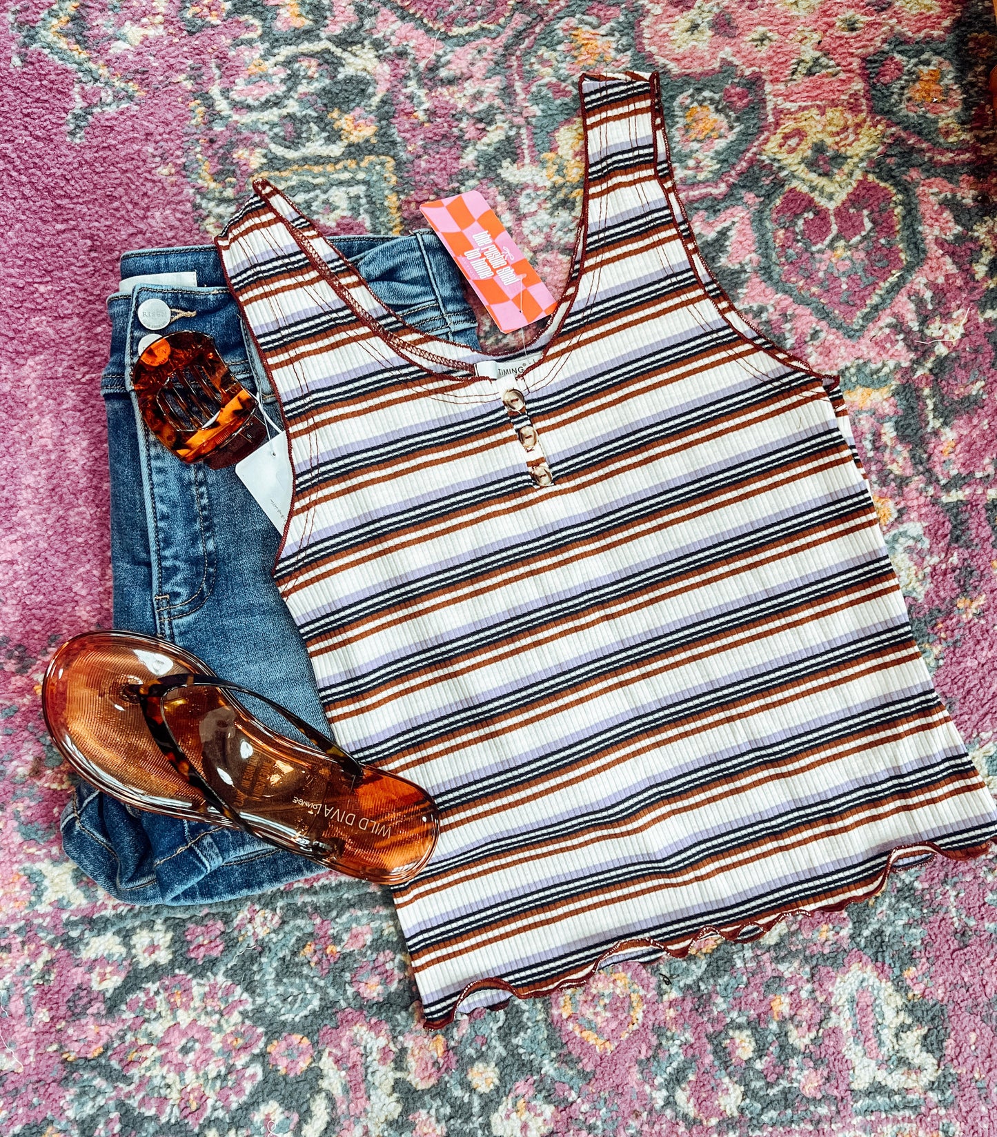 MOCHA SUMMER STRIPED TANK