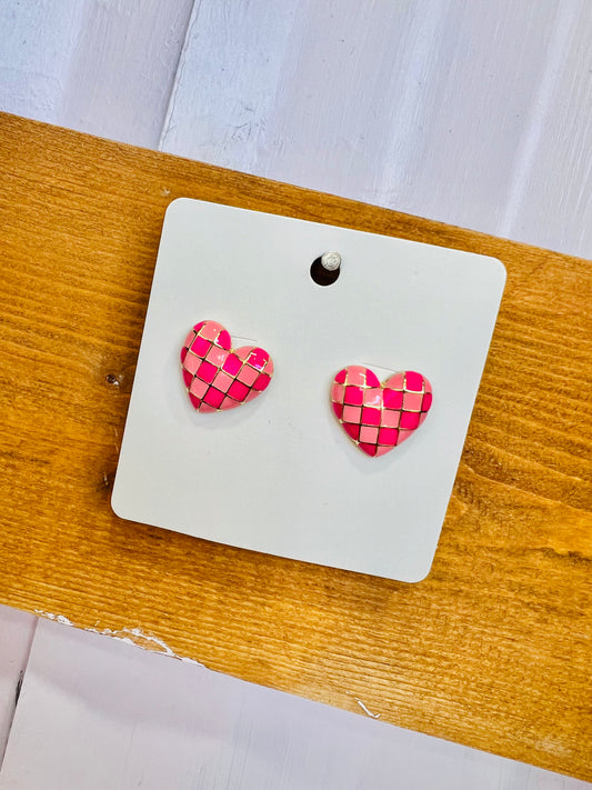 PINK CHECKERED HEARTS