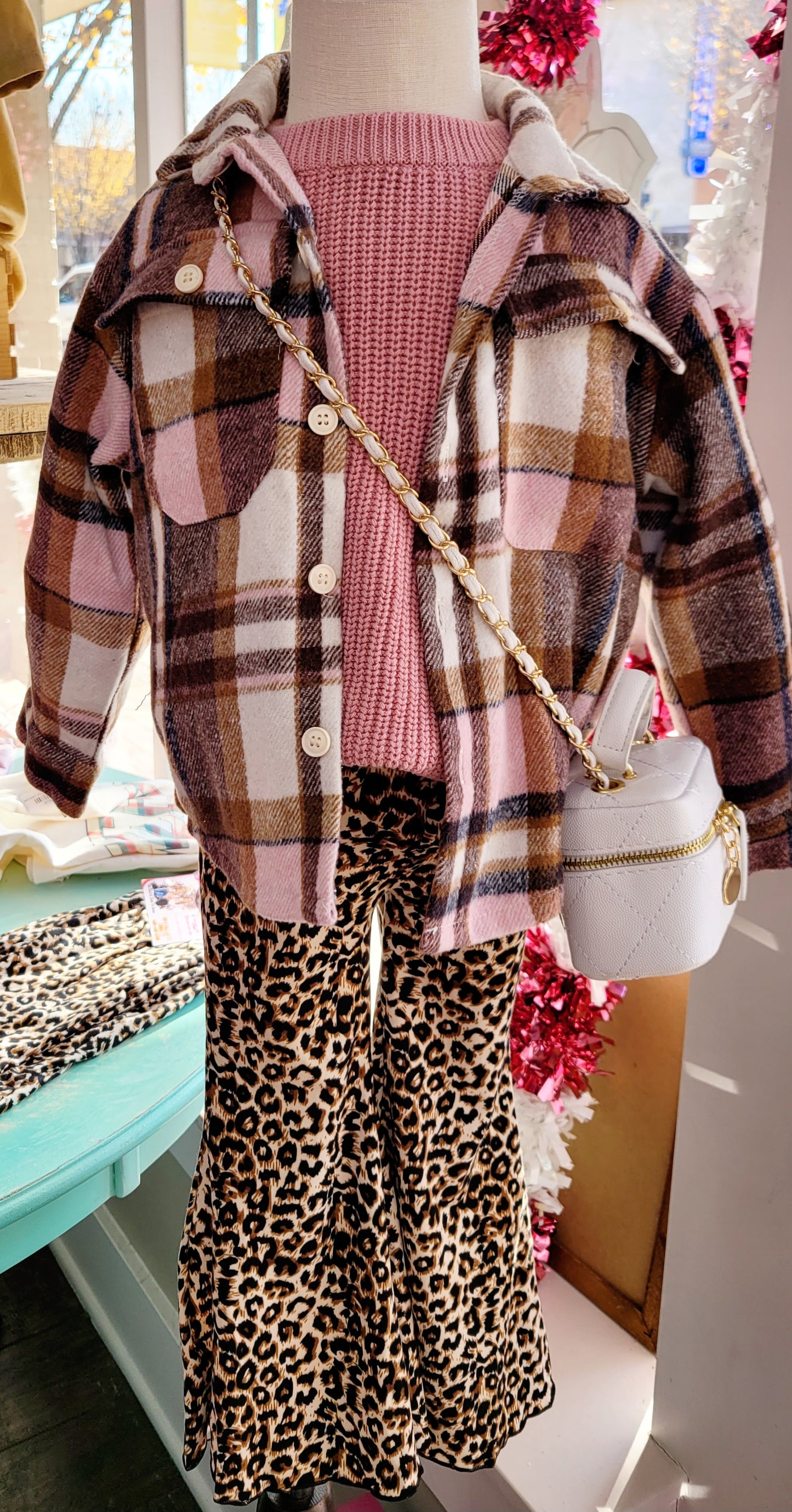 Pink/Tan Plaid Shacket