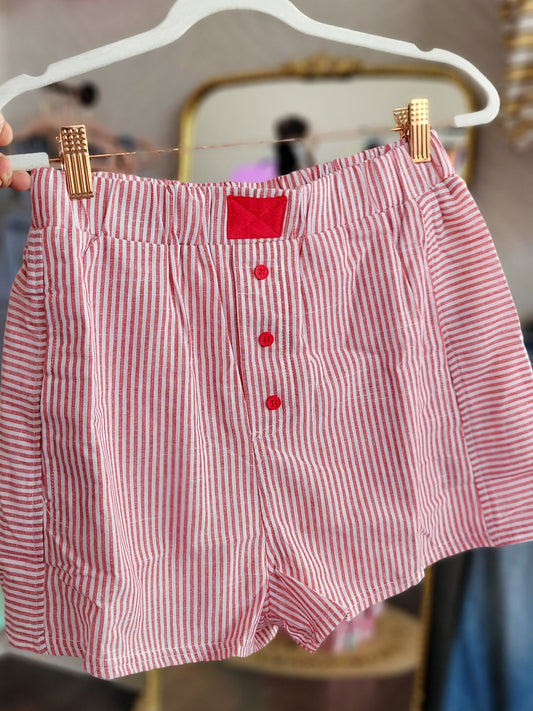 RED STRIPE BOXER SHORTS