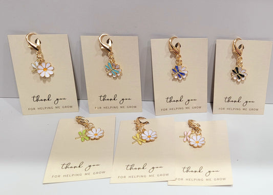 THANK YOU DRAGONFLY DAISY KEYCHAIN CARDS