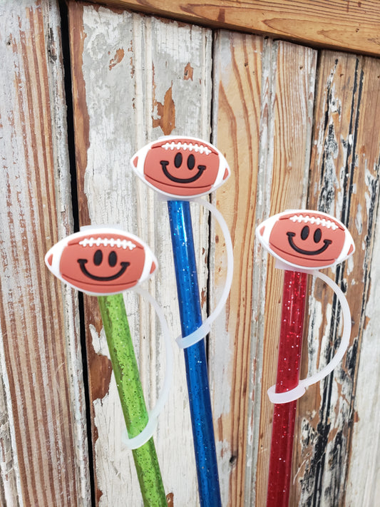 FOOTBALL SMILEY STRAW TOPPER