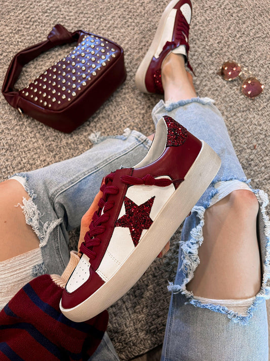 CANDACE-STAR MAROON SHOES