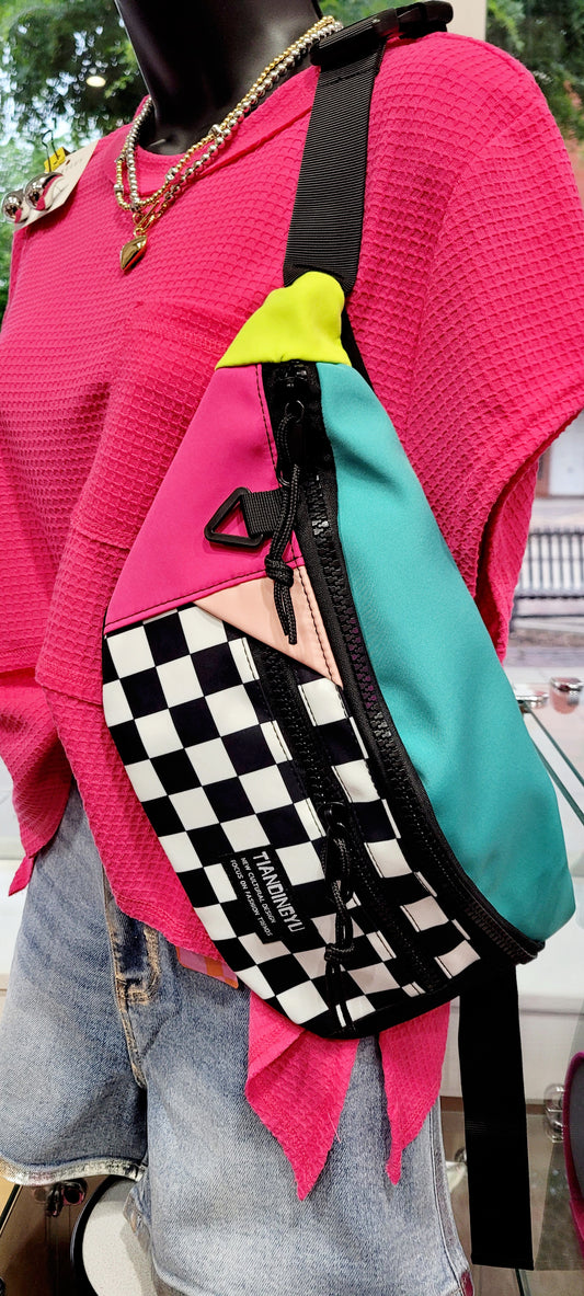 RETRO CHECKERED BUM BAG