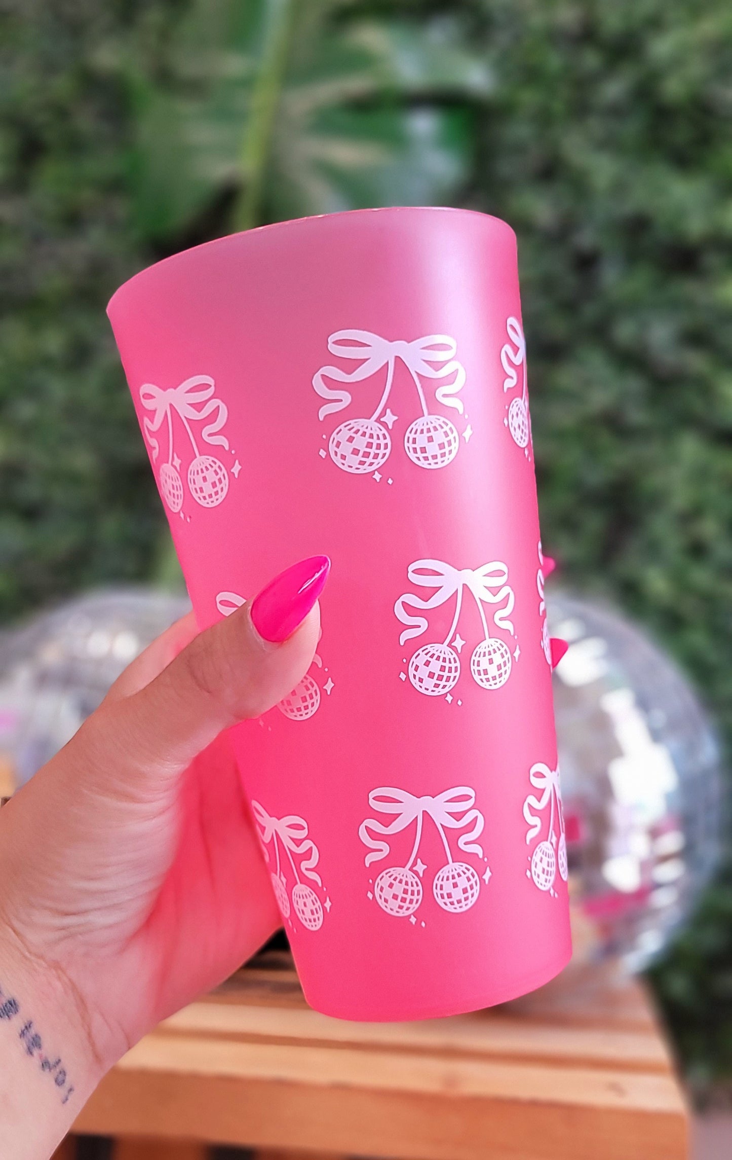 Pink Coquette Disco Reusable Cups