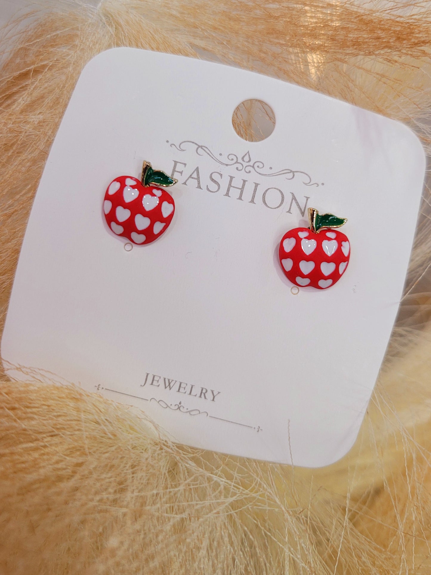 HEART APPLE STUDS