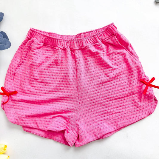 PINK RED BOW SHORTS