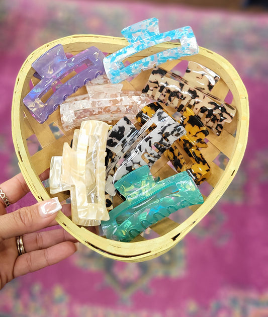 Marble Hair Clips