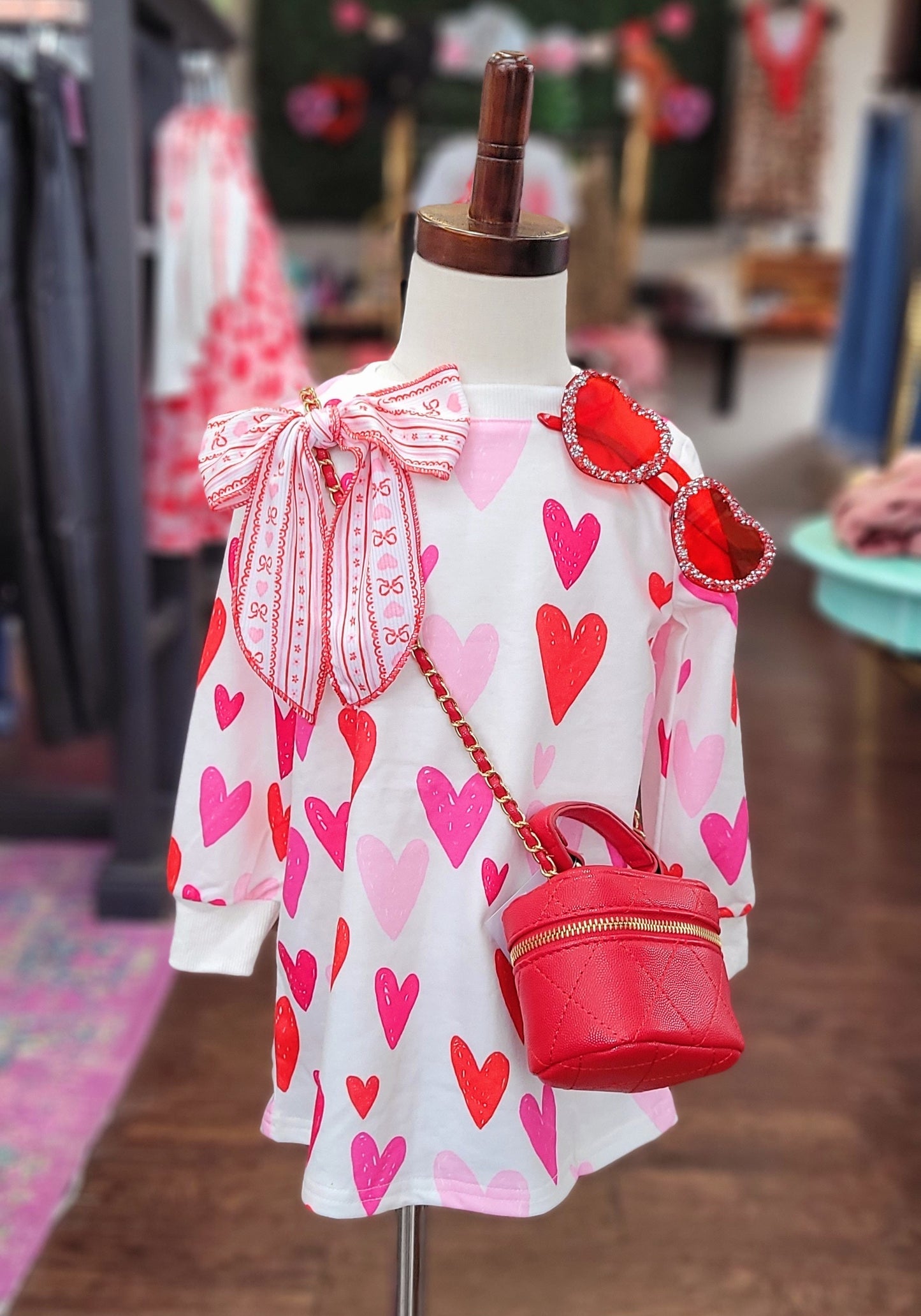 MULTI-HEART TSHIRT DRESS
