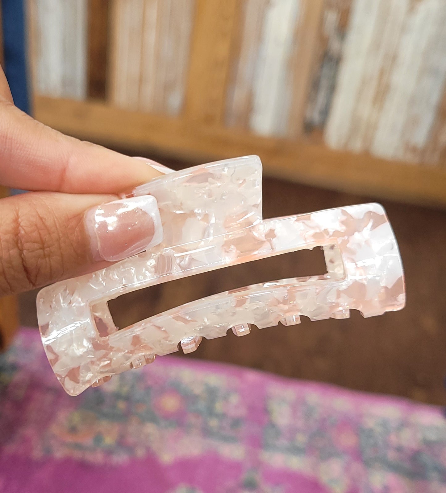 Marble Hair Clips