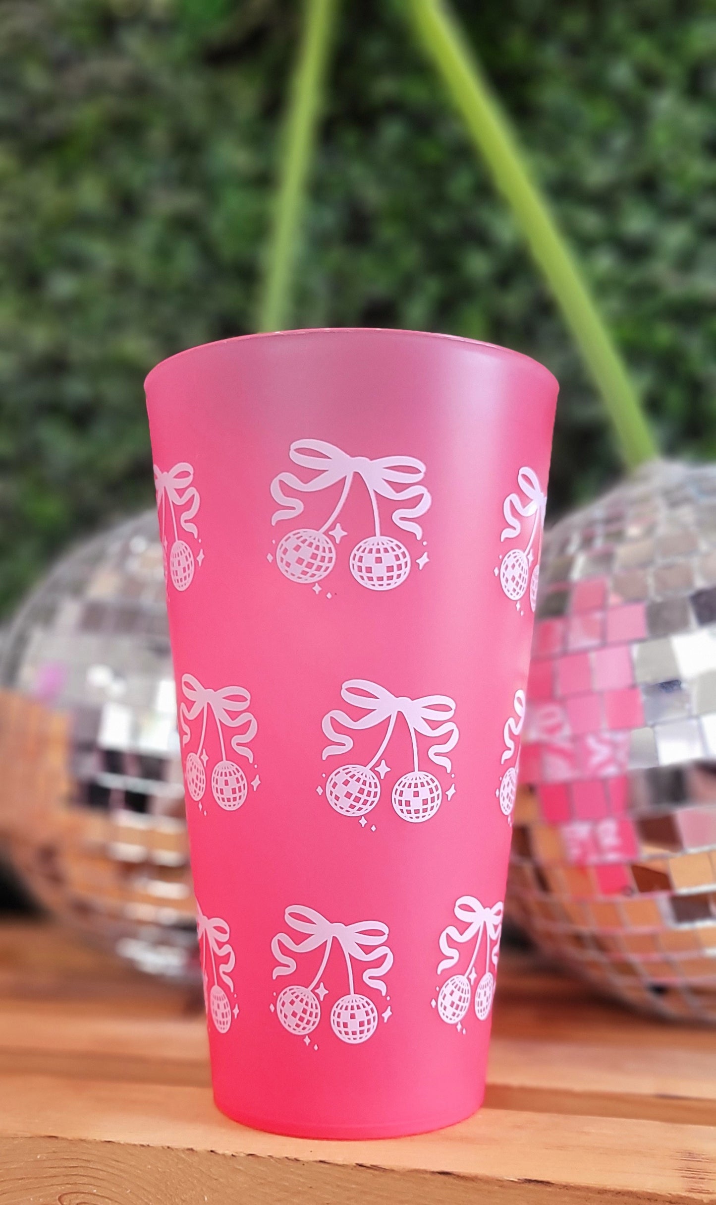 Pink Coquette Disco Reusable Cups