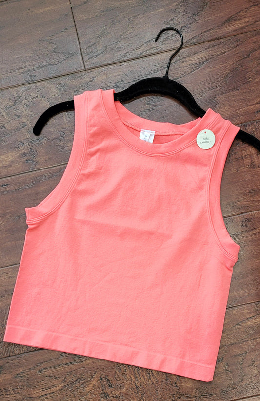 CORAL SEAMLESS CROP TANK