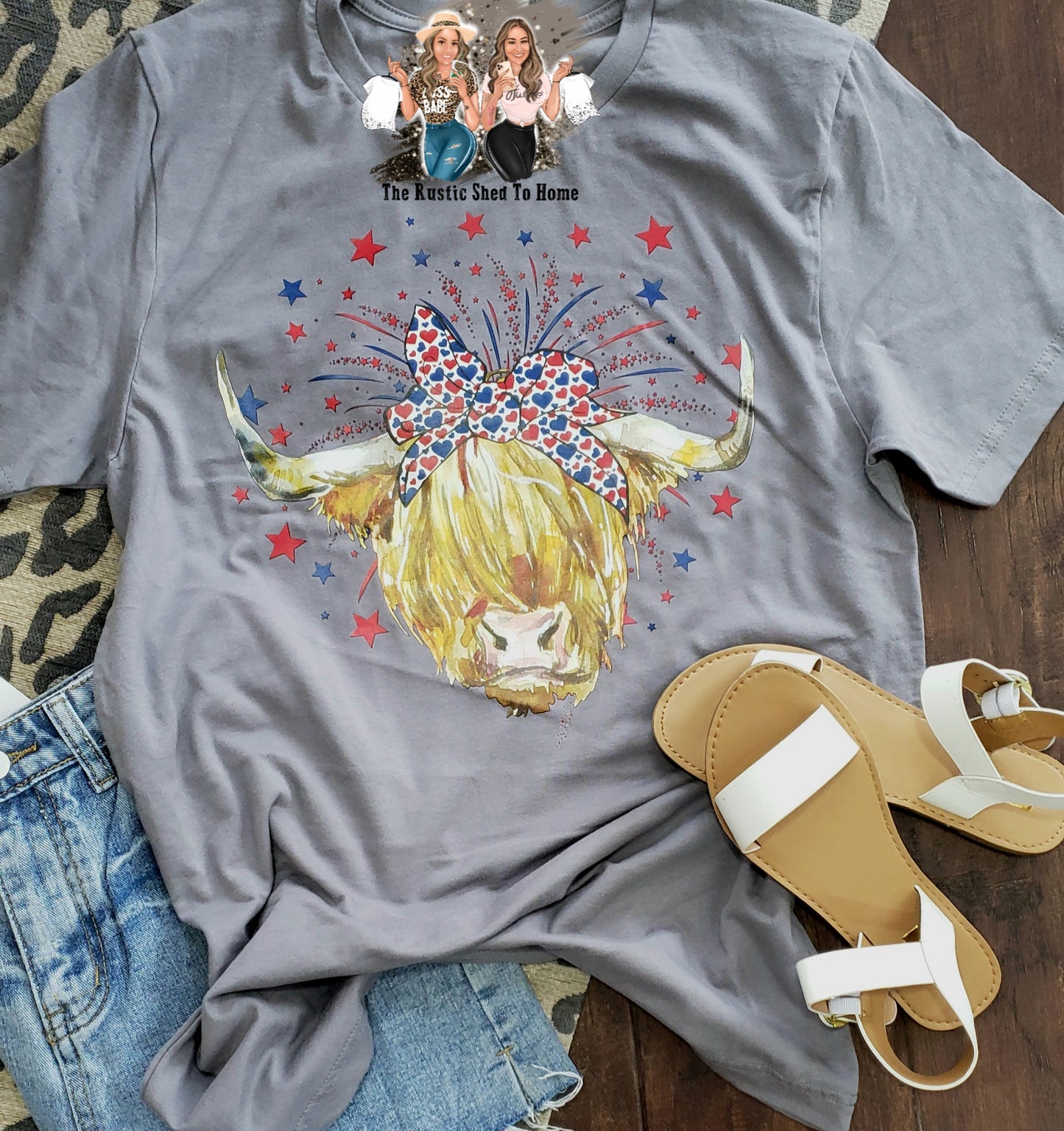 Patriotic Highlander Cow
