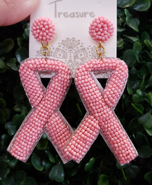 Pink Beaded Ribbon