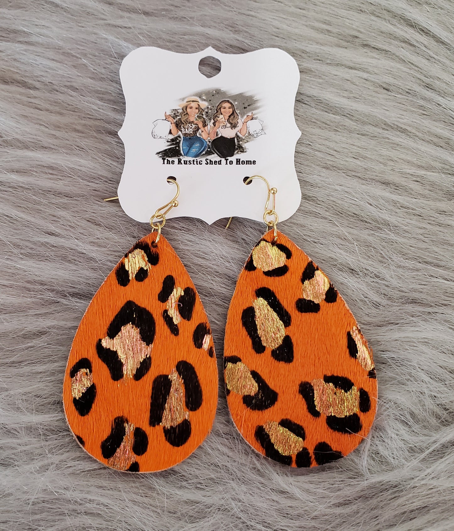 Orange Leo Earrings