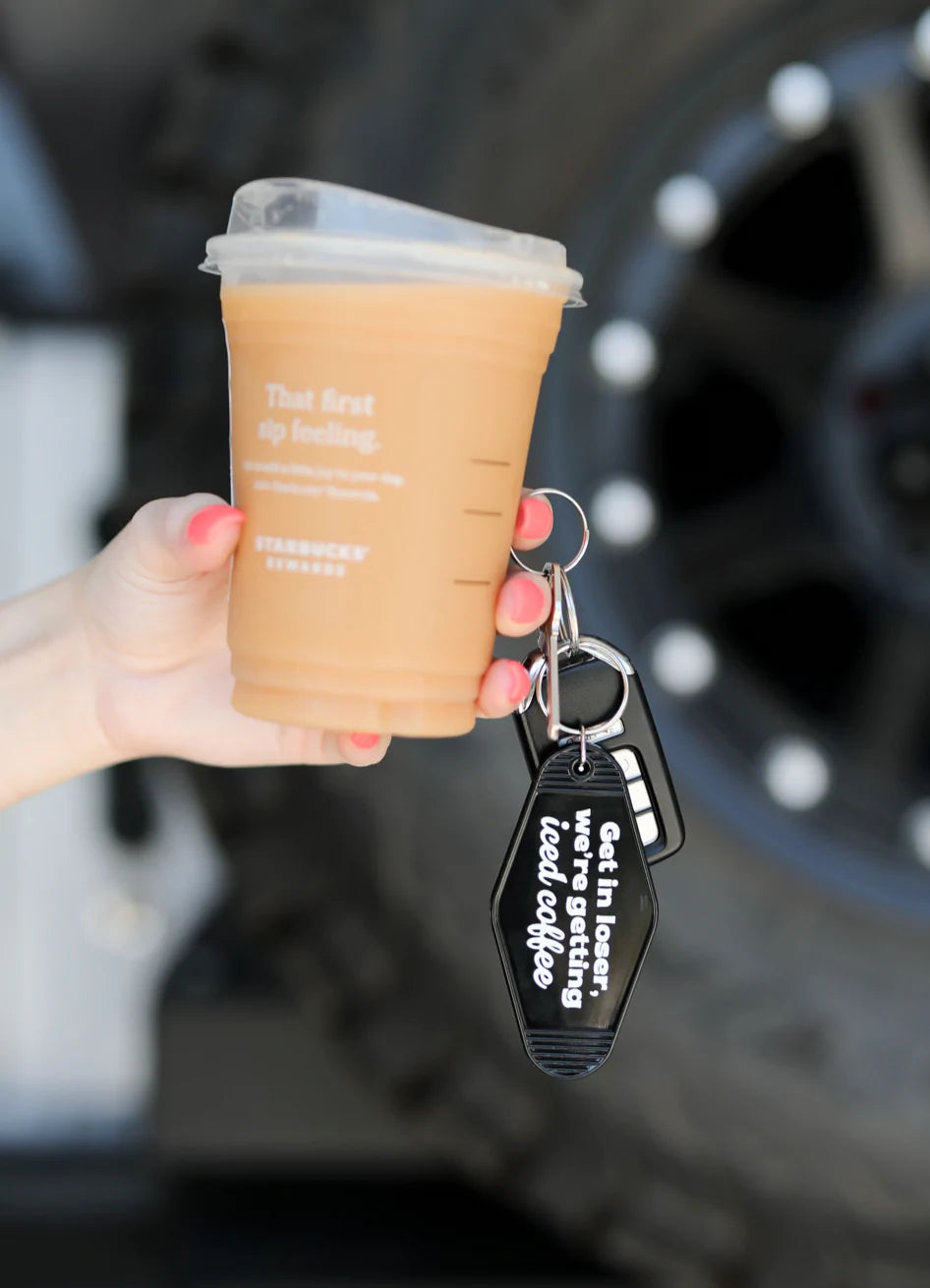 GET IN LOSER ICEED COFFEE KEYCHAIN