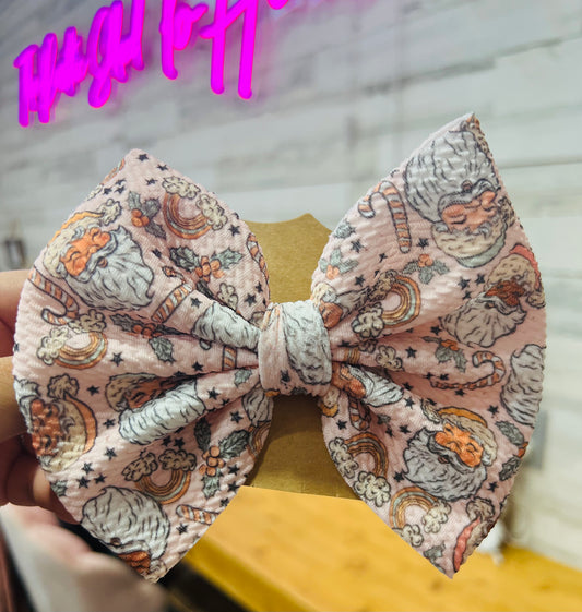 PINK SANTA BOW